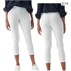 J. Jill Classic White Pima Cotton Cropped Leggings Size XS